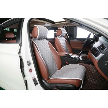 Накидки из алькантары серые на весь салон-0